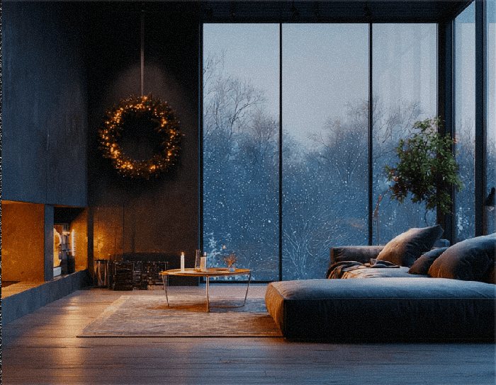 A warm contemporary interior overlooking a garden